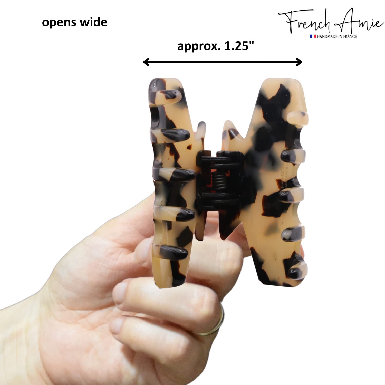 French Amie Chic Small Handmade Cellulose Acetate Jaw Hair Claw Clips