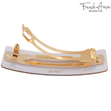 French Amie Rectangular Gold Glitter Celluloid Handmade Hair Clip Barrette