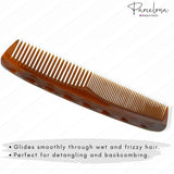 Parcelona French Sleek Wide Long 8" Tortoise Shell Celluloid Hair Comb for Women