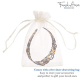 French Amie Flower Wide 1 1/2" Celluloid Handmade Flexible Headbands