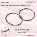 Parcelona Thin Stripes Set of 4 Ponytail Holder Elastic Hair Ties  for Women