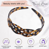 French Amie Filigree Wide 1" Celluloid Handmade Headband for Women