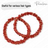 Parcelona Flexible Set of 4 Chenille Ponytail Holder Elastic Hair Ties