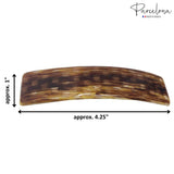 Parcelona French Smooth Light Caramel Brown 4 1/4" Celluloid Hair Clip Barrette