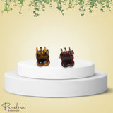 Parcelona French Petunia Mini 1” Celluloid Set of 2 Hair Claw Clips for Women