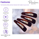 Parcelona French Mini Set of 4 Small 1.25" Celluloid Snap Hair Pins for Women