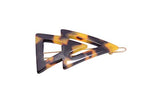 French Amie Pyramid Small Tokyo & Onyx Handmade Snap on Hair Pin Clips Barrette