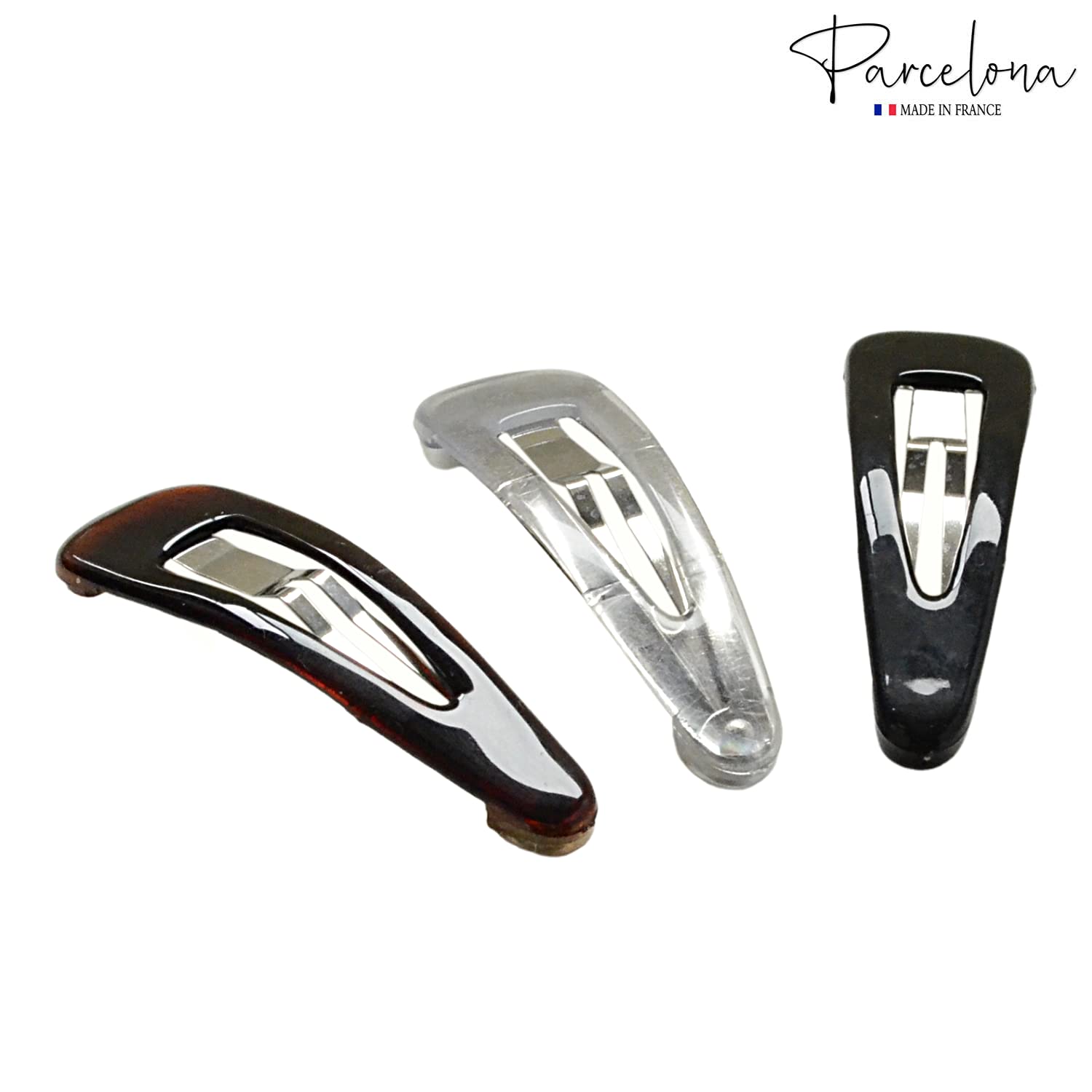 Parcelona French Clic Clac 2 1/4" Cellulose No Slip Grip Snap Hair Clips