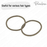 Parcelona Thin Stripes Set of 4 Ponytail Holder Elastic Hair Ties  for Women