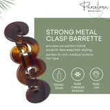 Parcelona French Swirl Medium Shell Celluloid Hair Clip Barrette 3 Inches