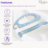 Parcelona French Plain Oval Small Celluloid Metal Free Hair Barrette for Women