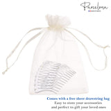 Parcelona French Swirl Savana Small Celluloid Set of 2 Side Hair Combs for Women