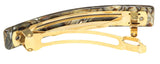 French Amie Bar Medium Handmade Onyx Celluloid Acetate Hair Clip Barrette