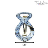 French Amie Infinity Loop 3” Celluloid Handmade Automatic Hair Barrette
