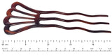 Parcelona French Wavy Three Teeth Shell Large Set of 3 Chignon Hair Pin Sticks