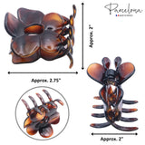 Parcelona French Big Flower 2 3/4" Celluloid Covered Spring Hair Claw for Women