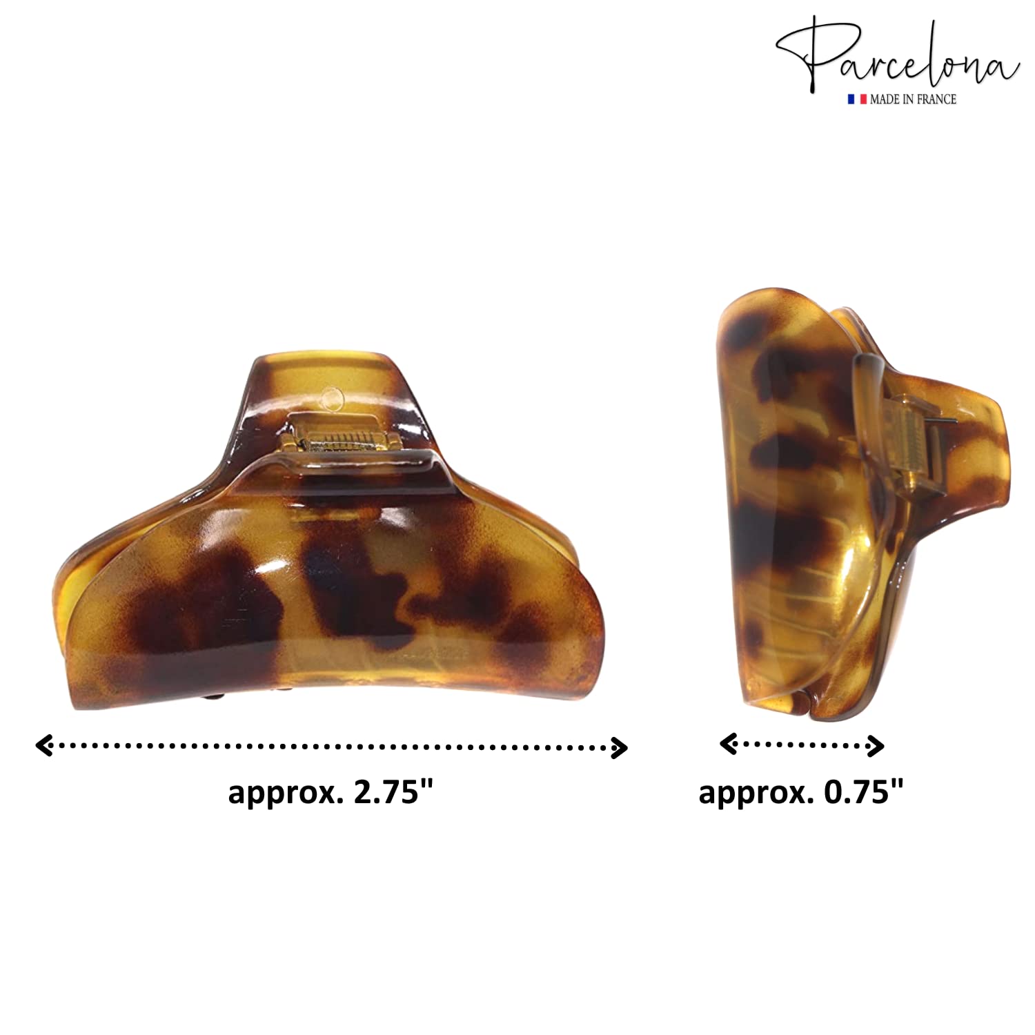 Parcelona French Elegant Medium 2 3/4" Cellulose Jaw Hair Claw Clip for Women