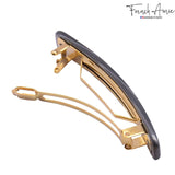 French Amie Small 2 1/4" Celluloid Handmade Hair Barrette for Women and Girls