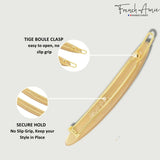 French Amie Narrow Oblong Small Set of 2 Hair Slide-in Barrette Clips