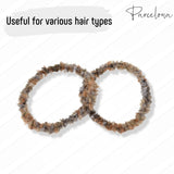 Parcelona Flexible Set of 4 Chenille Ponytail Holder Elastic Hair Ties