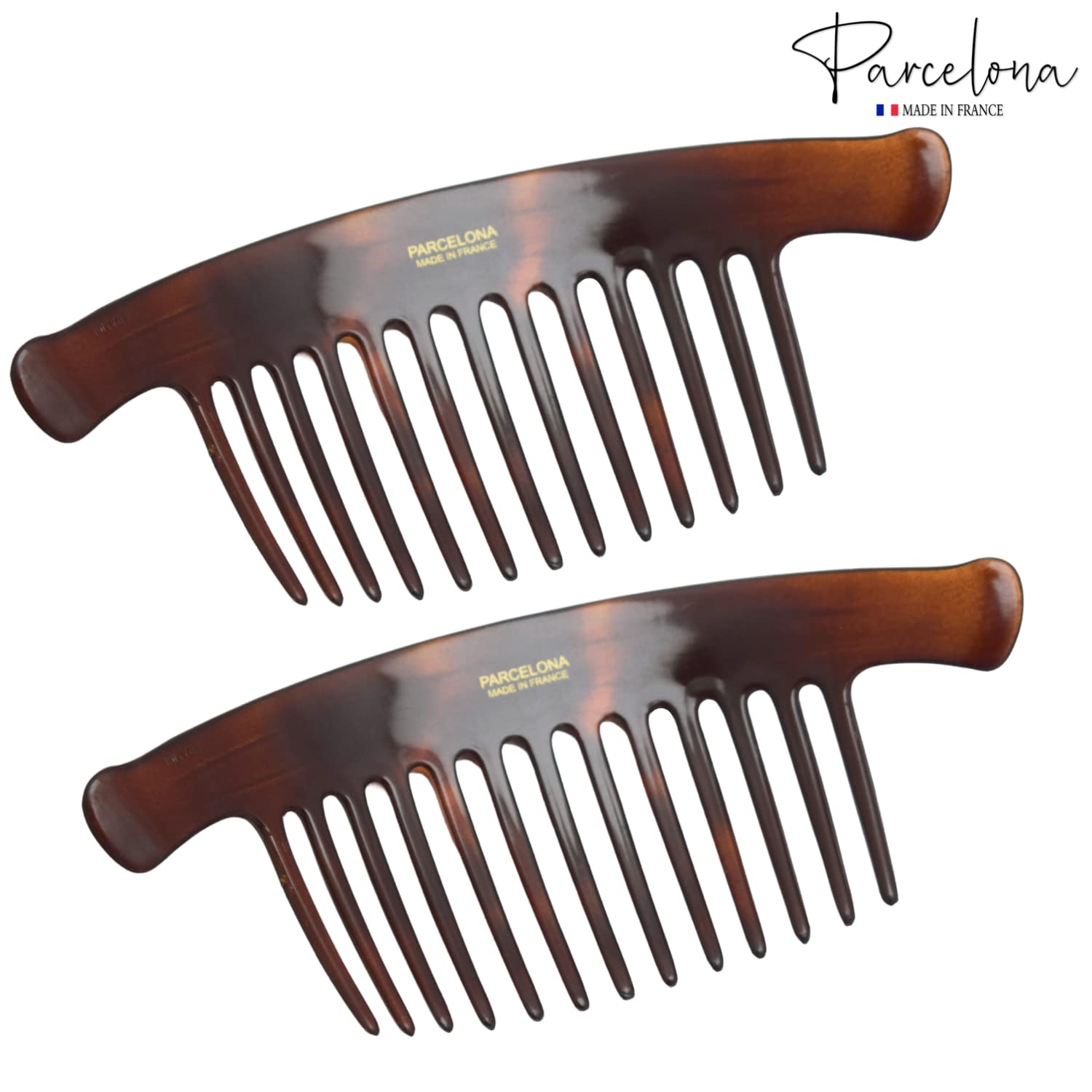 Parcelona France Arch Extra Large Shell 13 Teeth Interlocking Side Hair