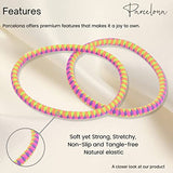 Parcelona Thin Stripes Set of 4 Ponytail Holder Elastic Hair Ties  for Women
