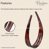 Parcelona French Triple Row 1 1/4" Wide Shell Brown Celluloid Acetate Headband