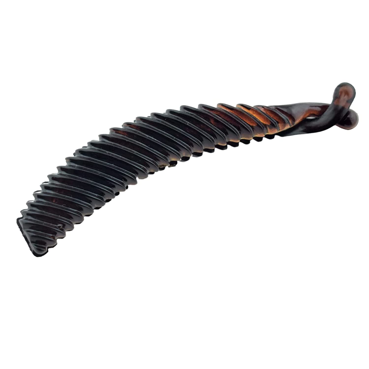 Parcelona French Medium Brown Celluloid Ponytail Interlocking Banana Hair Clip