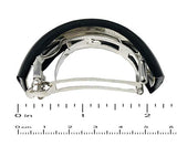 Parcelona French Half Circle Small Curved Black N Shell Pony Tie Hair Clip