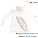 Parcelona French Curved Shell Medium Celluloid Ponytail Holder Banana Hair Clip