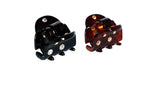 Parcelona French Little Belle With Crystals Shell And Black Mini Hair Claws