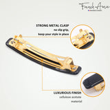 French Amie Small 2 1/4" Celluloid Handmade Hair Barrette for Women and Girls