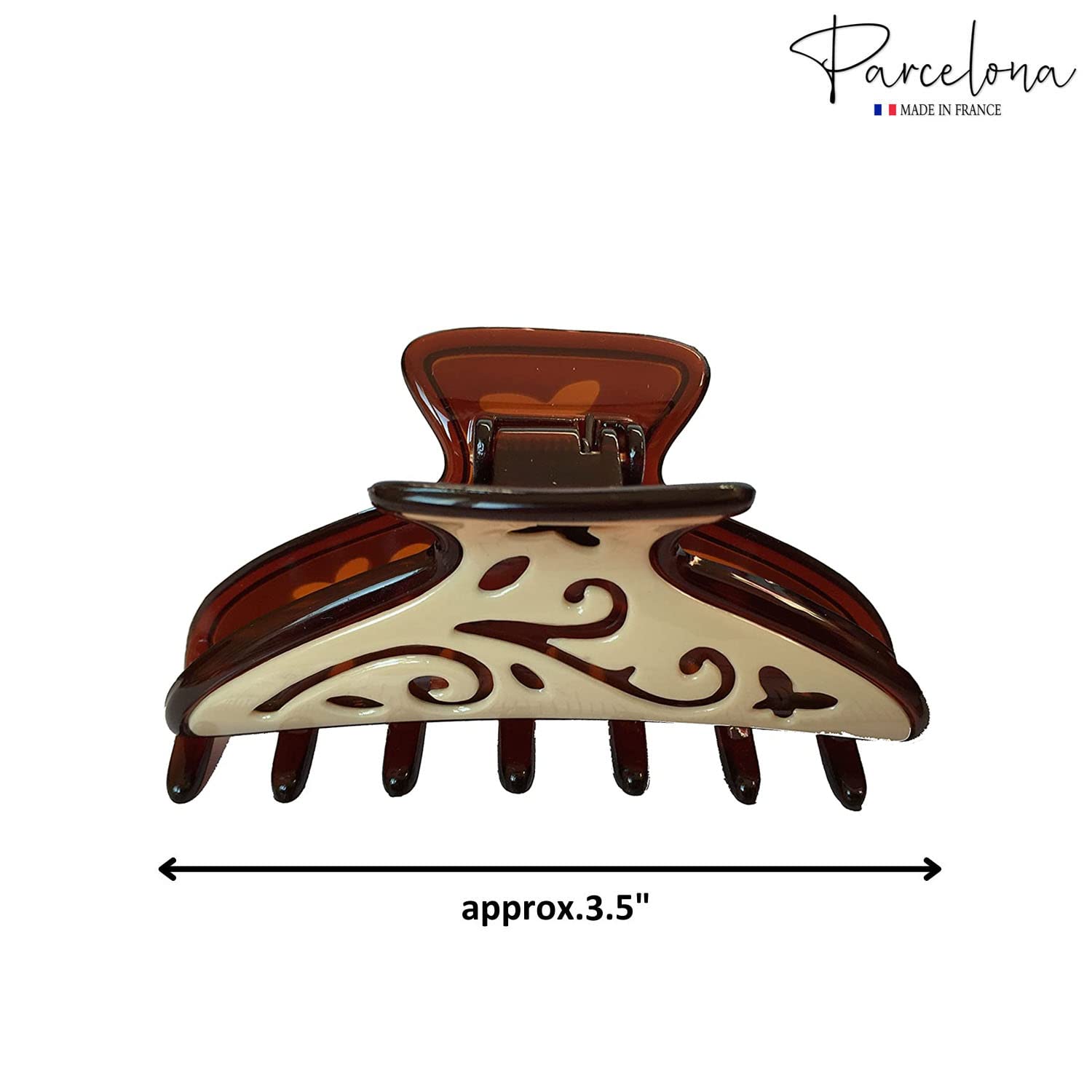 Parcelona French Medium & Small Ivy Tortoise Shell Ivory Cellulose Jaw Hair Claw