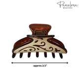Parcelona French Medium & Small Ivy Tortoise Shell Ivory Celluloid Jaw Hair Claw