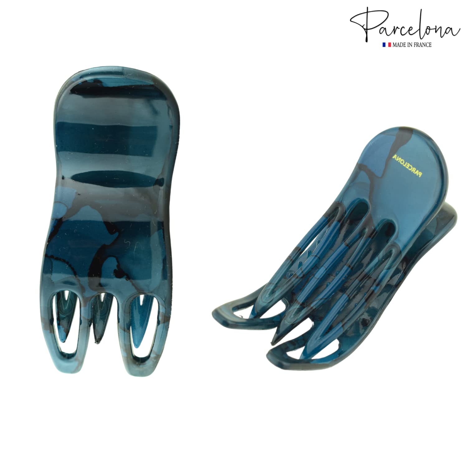 Parcelona French Simply Bear Paw Medium 3” Cellulose Hair Claw Clip for Women