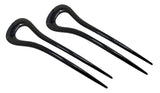 Parcelona French Classic Curve Black Large 5 1/4”  Set of 2 Chignon Hair Bun Pin