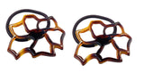 Parcelona French Floral Cut Out Tortoise Shell Brown Small 2 ½” Celluloid Flexib