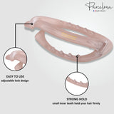 Parcelona French Plain Oval Small Celluloid Metal Free Hair Barrette for Women