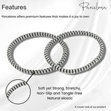 Parcelona Thin Stripes Set of 4 Ponytail Holder Elastic Hair Ties  for Women