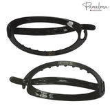 Parcelona French Plain Oval Simple Large Metal Free Hair Barrette for Women