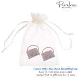 Parcelona French Quilted Rectangle Shell  Elastic Flexible Hair Ties