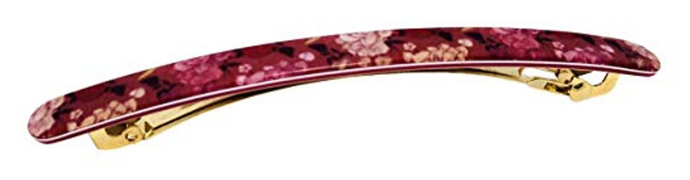 French Amie Skinny Lean Black Rounded Edges Handmade Hair Clip Barrette