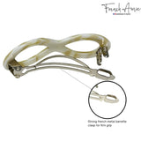 French Amie Infinity Loop 3” Celluloid Handmade Automatic Hair Barrette