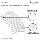 Parcelona French Swirl Savana Small Celluloid Set of 2 Side Hair Combs for Women