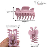 Parcelona French Classic Small 2.5" Celluloid Set of 2 Jaw Hair Claws for Women
