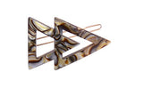 French Amie Pyramid Small Tokyo & Onyx Handmade Snap on Hair Pin Clips Barrette