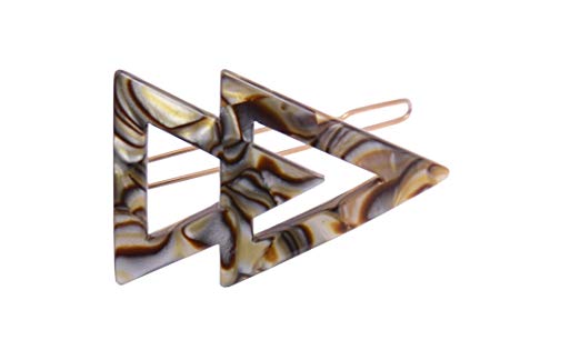 French Amie Pyramid Small Tokyo & Onyx Handmade Snap on Hair Pin Clips Barrette