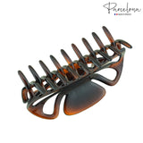 Parcelona French Shell Large Celluloid Acetate Grip Covered Spring Jaw Hair Claw