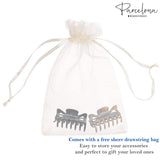 Parcelona French Classic 3" Medium Celluloid Hair Claws for Women & Girls (2Pcs)