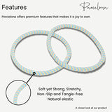Parcelona Thin Stripes Set of 4 Ponytail Holder Elastic Hair Ties  for Women